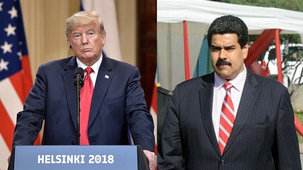 Left, US president Donald Trump; right, Venezuelan president Nicolas Maduro