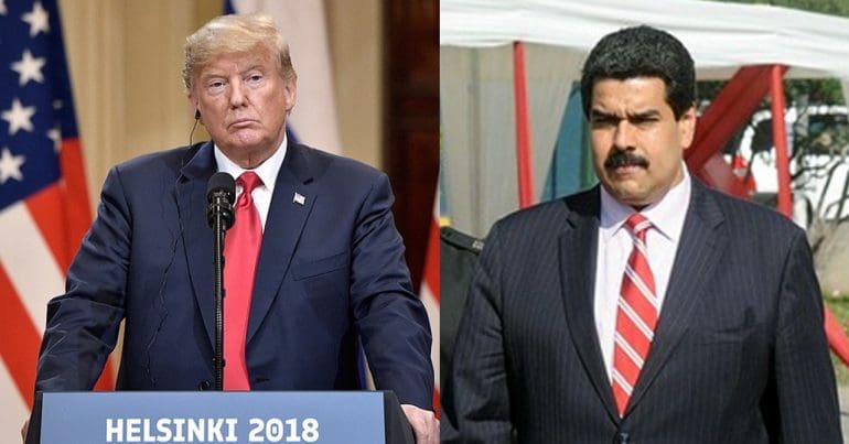 Left, US president Donald Trump; right, Venezuelan president Nicolas Maduro