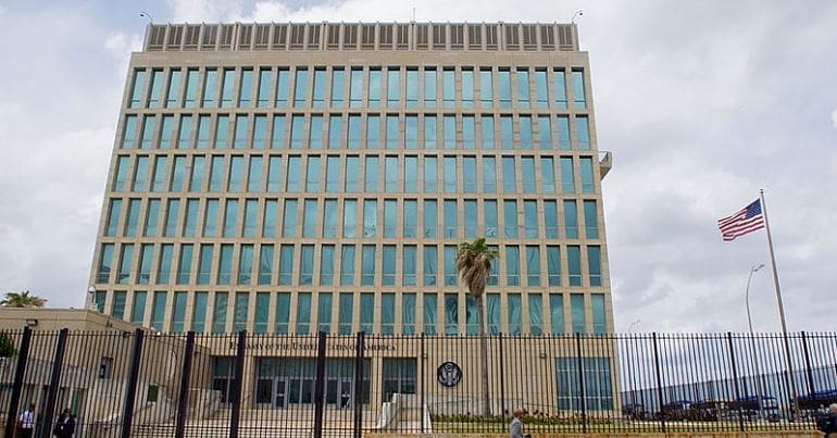 Image from outside the US embassy, Cuba.