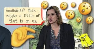 Amber Rudd saying 'Foodbanks? Yeah - maybe a little bit of that is on us'