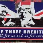 Poster of Brexit architects David Davis, Boris Johnson, and Jacob Rees-Mogg