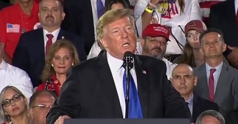 Donald Trump making a speech