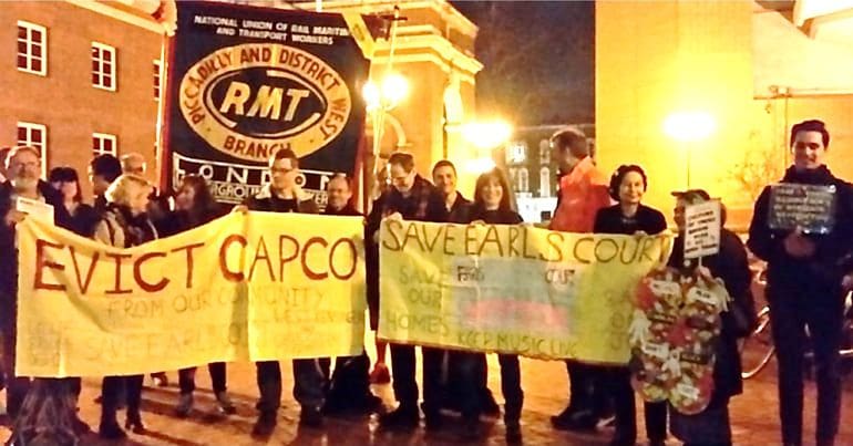 Demonstrators against luxury flats in Earl's Court