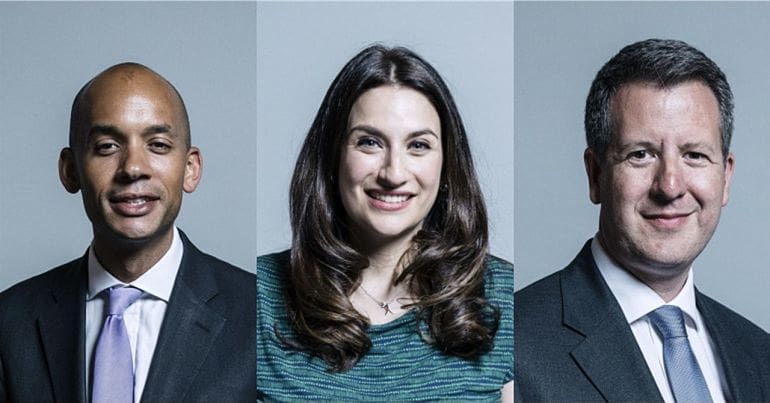 Chuka Umunna, Luciana Berger and Chris Leslie