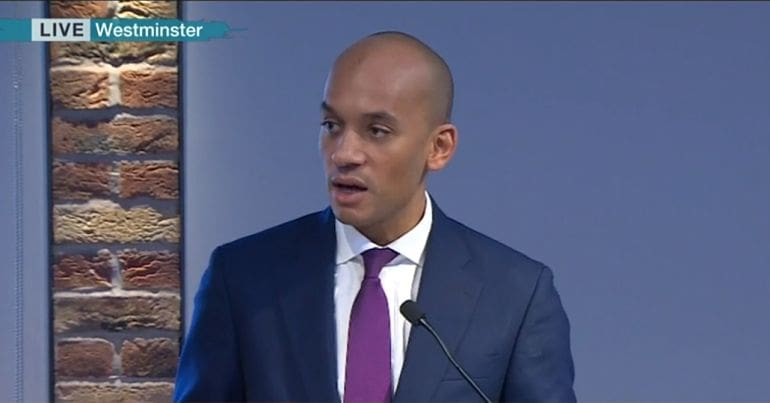 Chuka Umunna at launch of the Independent Group