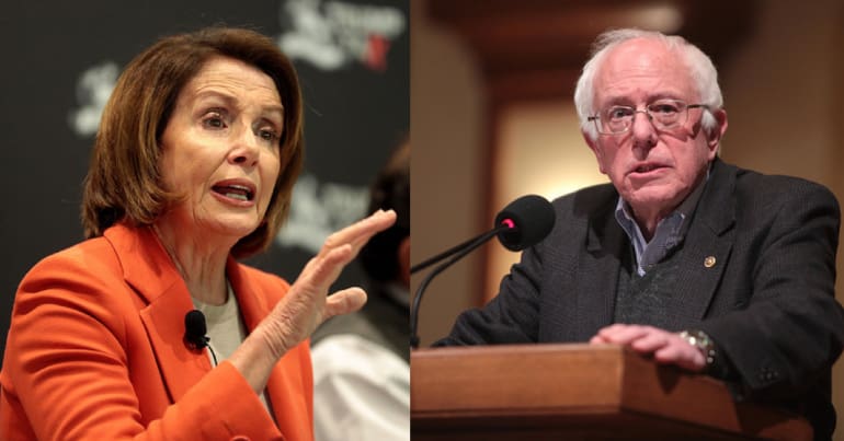 Nancy Pelosi and Bernie Sanders.
