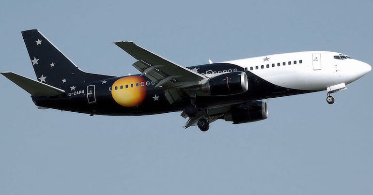 A deportation flight plane