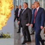John Bolton, Donald Trump and Mike Pompeo.