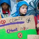Young people at a climate strike protest
