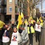 Activists begin their march in solidarity with hunger strikers