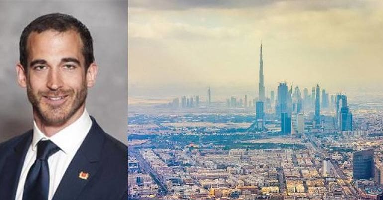 Brett hunt and skyline of Dubai