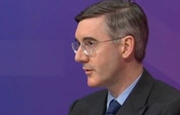 Jacob Rees-Mogg next to Grace Blakeley