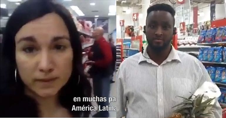 Filming in markets in Venezuela