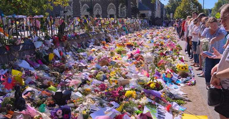 Floral tribute: Christchurch massacre