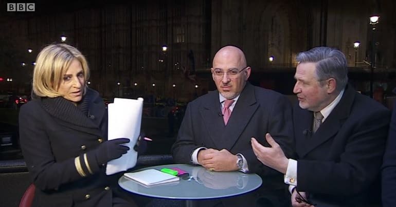 Emily Maitlis interviewing Barry Gardiner on BBC Newsnight