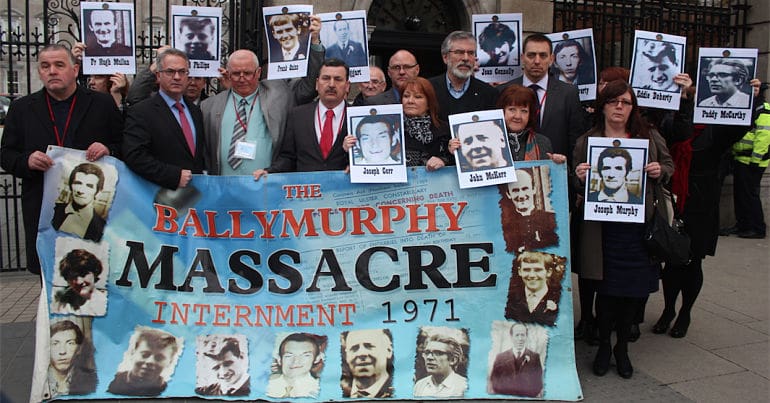 Ballymurphy families outside Irish parliament