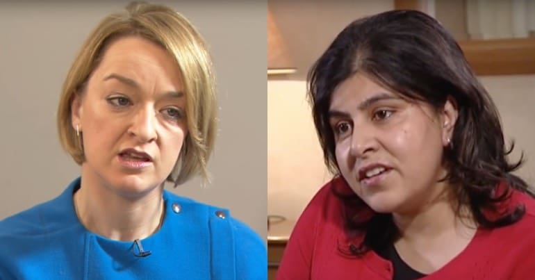 Laura Kuenssberg and Baroness Sayeeda Warsi