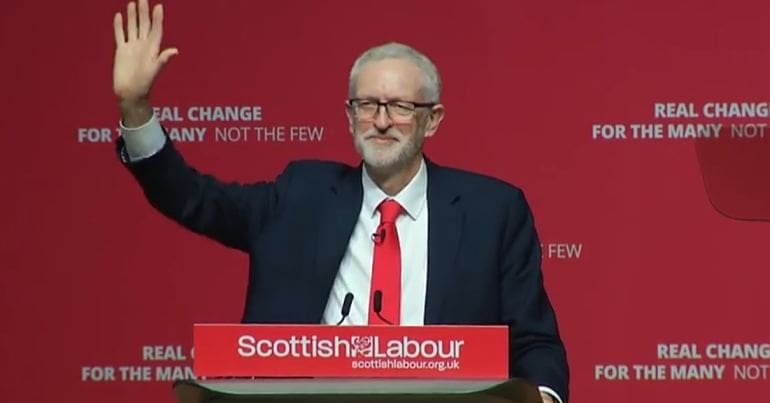 Jeremy Corbyn at the Scottish Labour conference