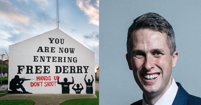 Free Derry Wall & defence secretary Gavin Williamson