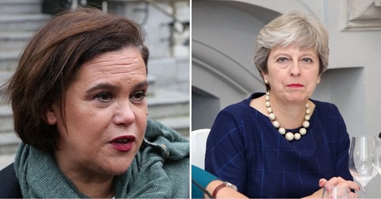 Mary Lou McDonald and Theresa May