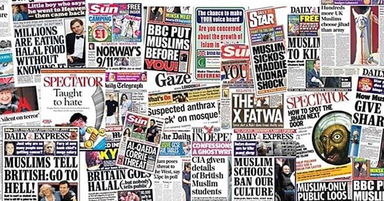 Selection of Islamophobic front pages