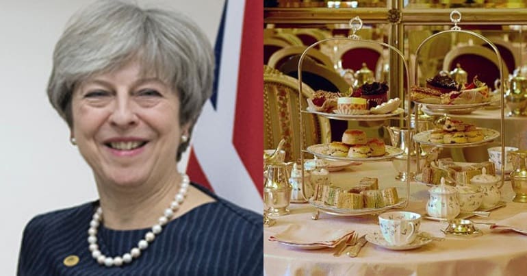 Theresa May and Ritz tea