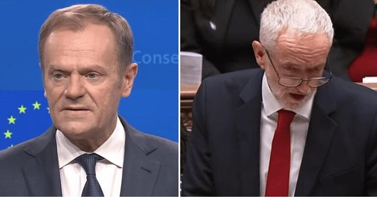 Donald Tusk and Jeremy Corbyn