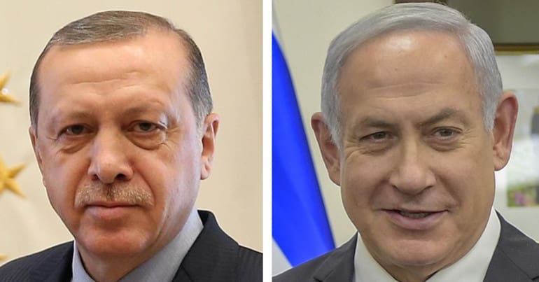 Turkish president Erdoğan and Israeli prime minister Netanyahu