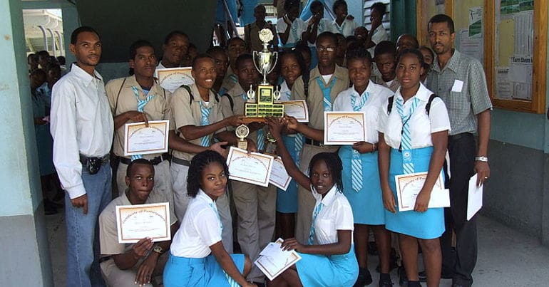 Students at Jamaican high school