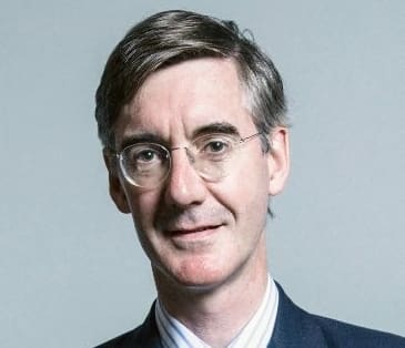 A photo of former Irish prime minister Bertie Ahern and Jacob Rees-Mogg