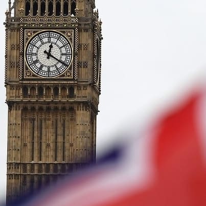 UK in front of Big Ben clock tower