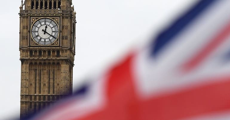 UK in front of Big Ben clock tower