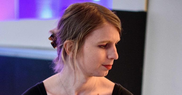 A profile shot of Chelsea Manning at a conference.