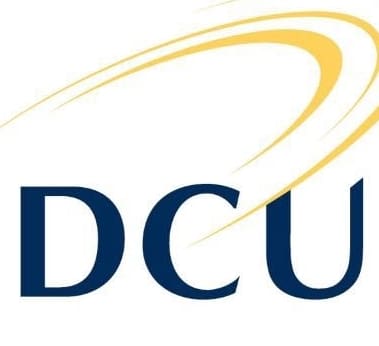 A picture of the DCU logo alongside a Palestinian flag.