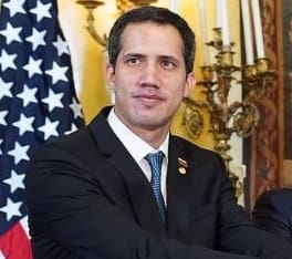 Venezuelan 'interim president' Juan Guaido, Colombian President Ivan Duque and US Vice President Mike Pence.