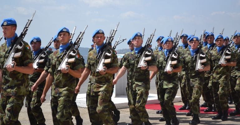 A picture of Irish peacekeepers in Lebanon