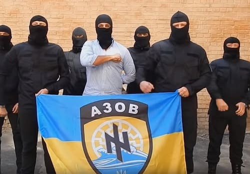 Members of Ukraine's neo-fascist Azov Battalion
