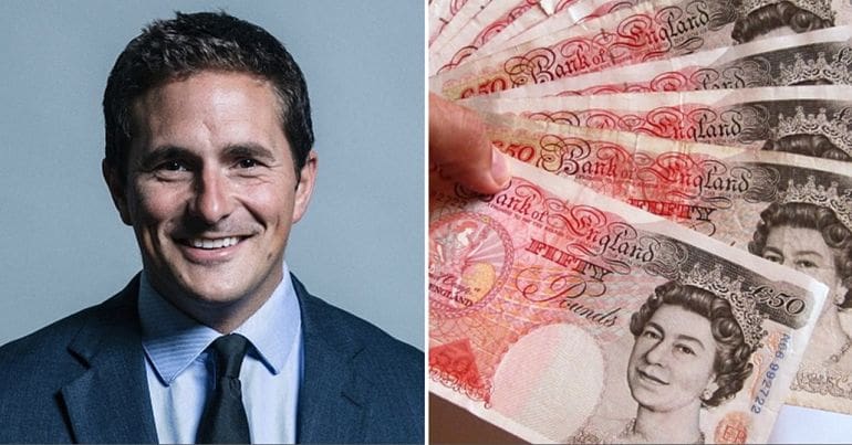 Johnny Mercer and handful of £50 notes
