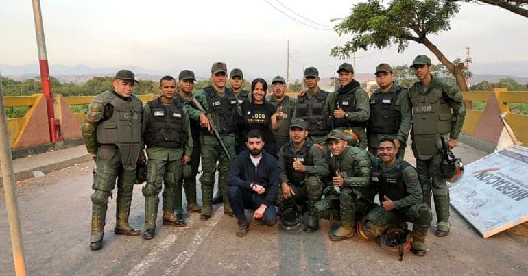 On Simón Bolívar bridge, border with Colombia, 24 February 2019