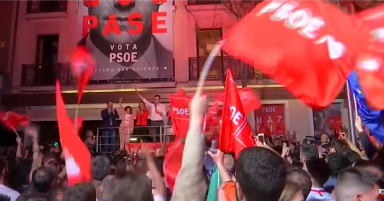 PSOE rally, Spain elections.