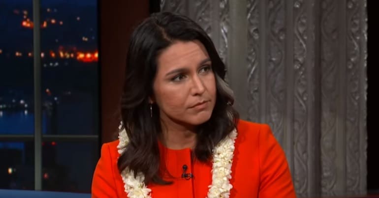 Tuls Gabbard on Stephen Colbert 770 x 403
