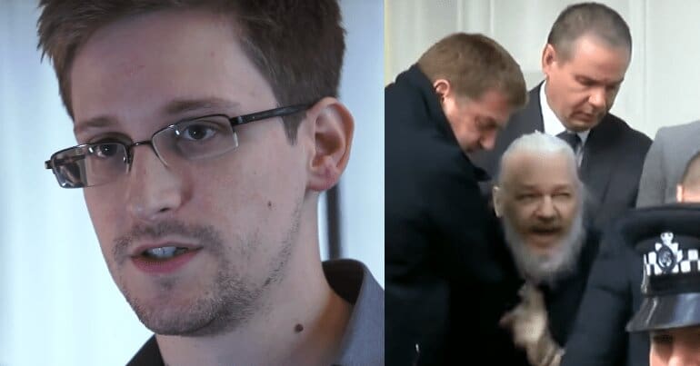 Edward Snowden and Julian Assange arrest