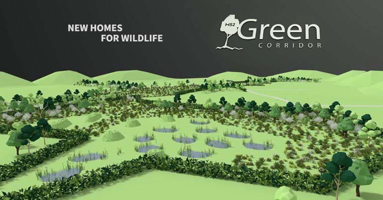 HS2 promo video screenshot saying the line will provide "new homes for wildlife".
