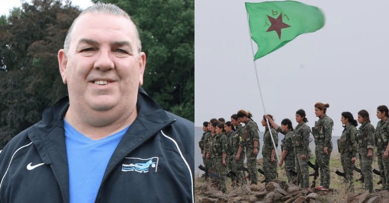 Neville Southall and YPJ fighters