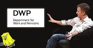Jeremy Kyle and the DWP logo