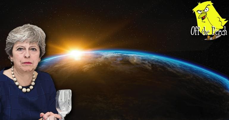 Image of Theresa May in space