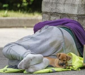 A photo of a homeless person in Dublin