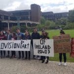 A photo of protestors at the University of Limerick