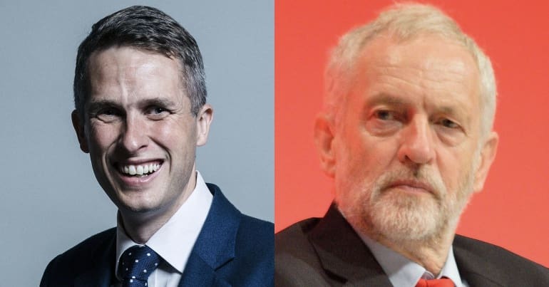 Gavin Williamson and Jeremy Corbyn