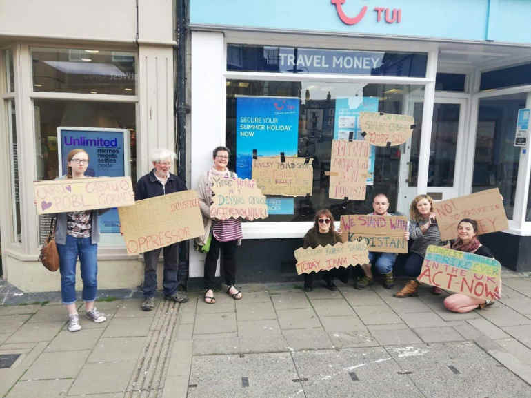Boycott Turkey demonstration in Aberystwyth